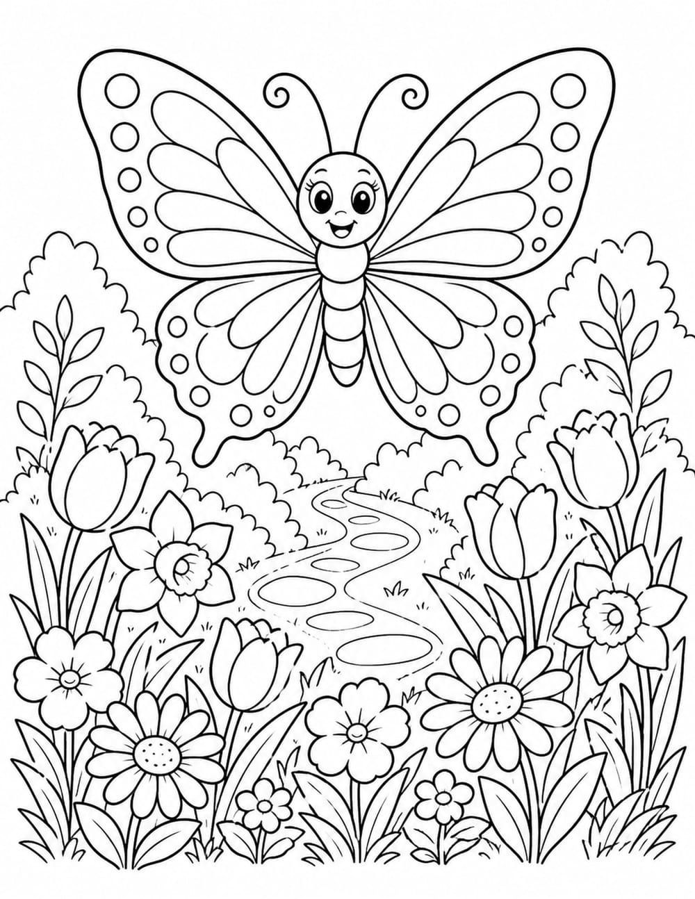 Butterfly Spring Coloring Page 9 printable preview