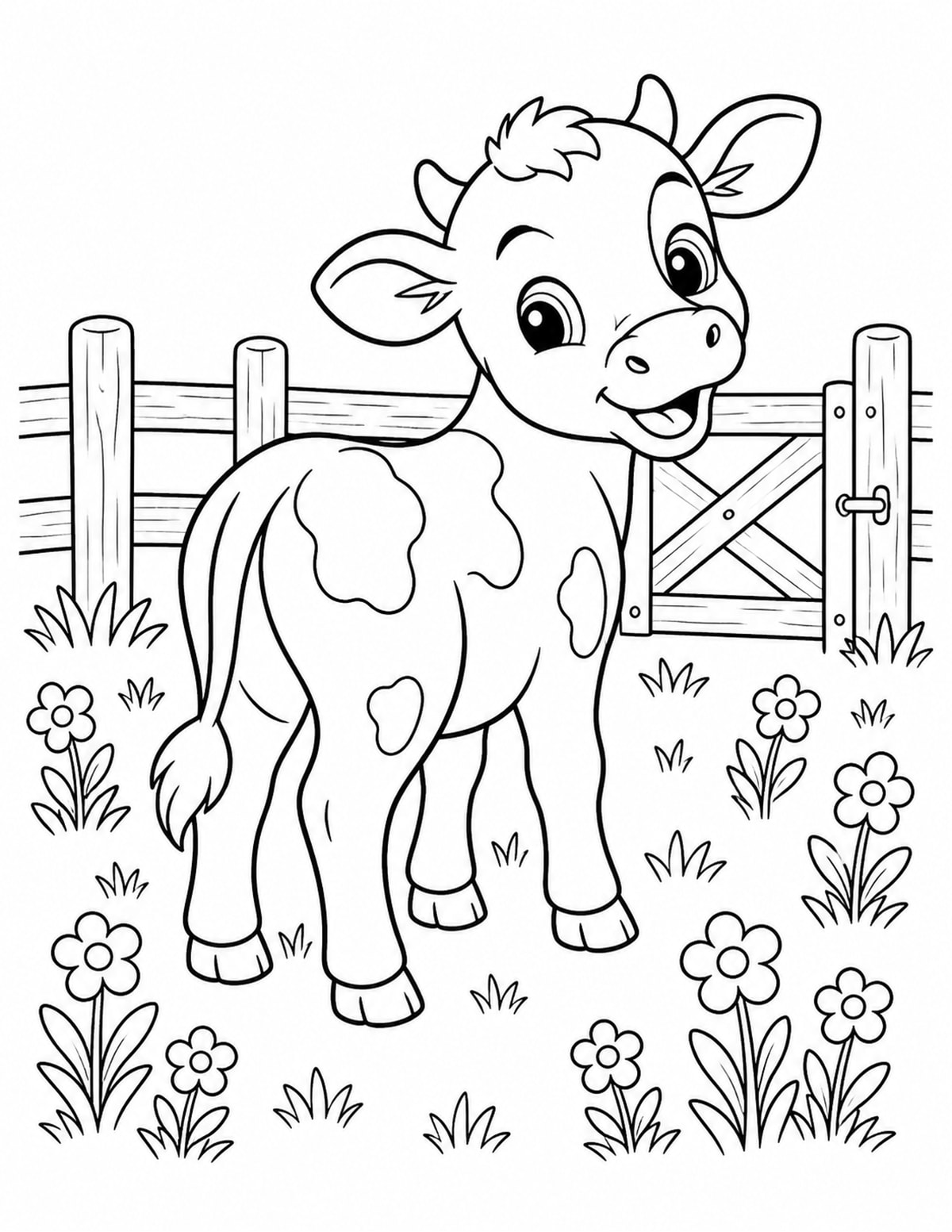 Calf Coloring Page 1 printable preview