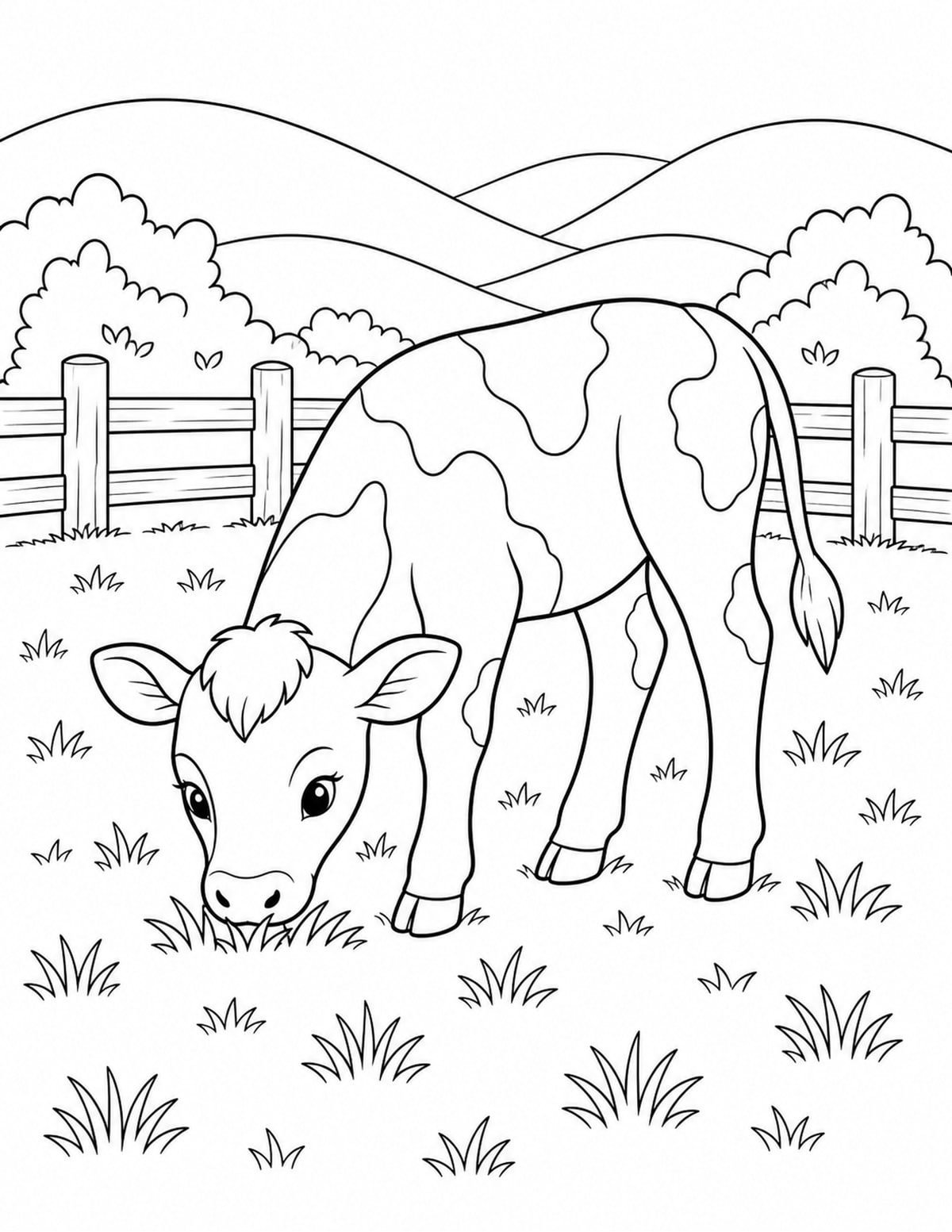 Calf Coloring Page 2 printable preview