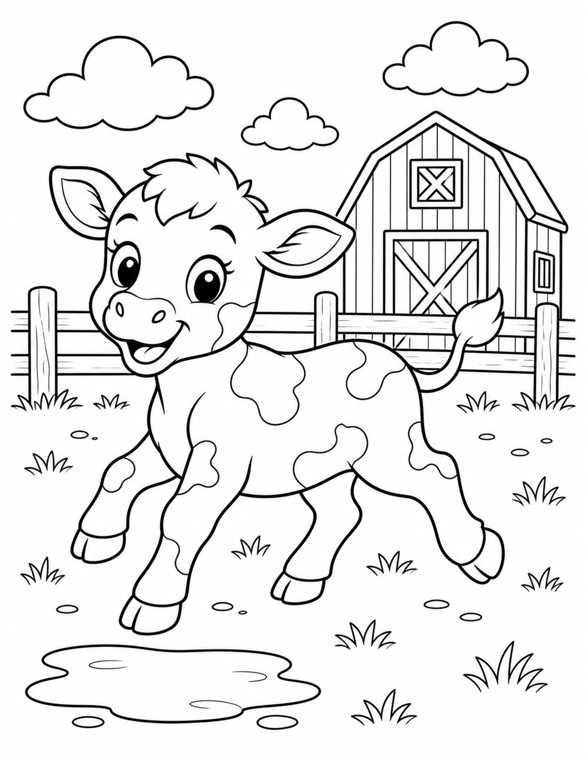 Calf Coloring Page 3 printable preview