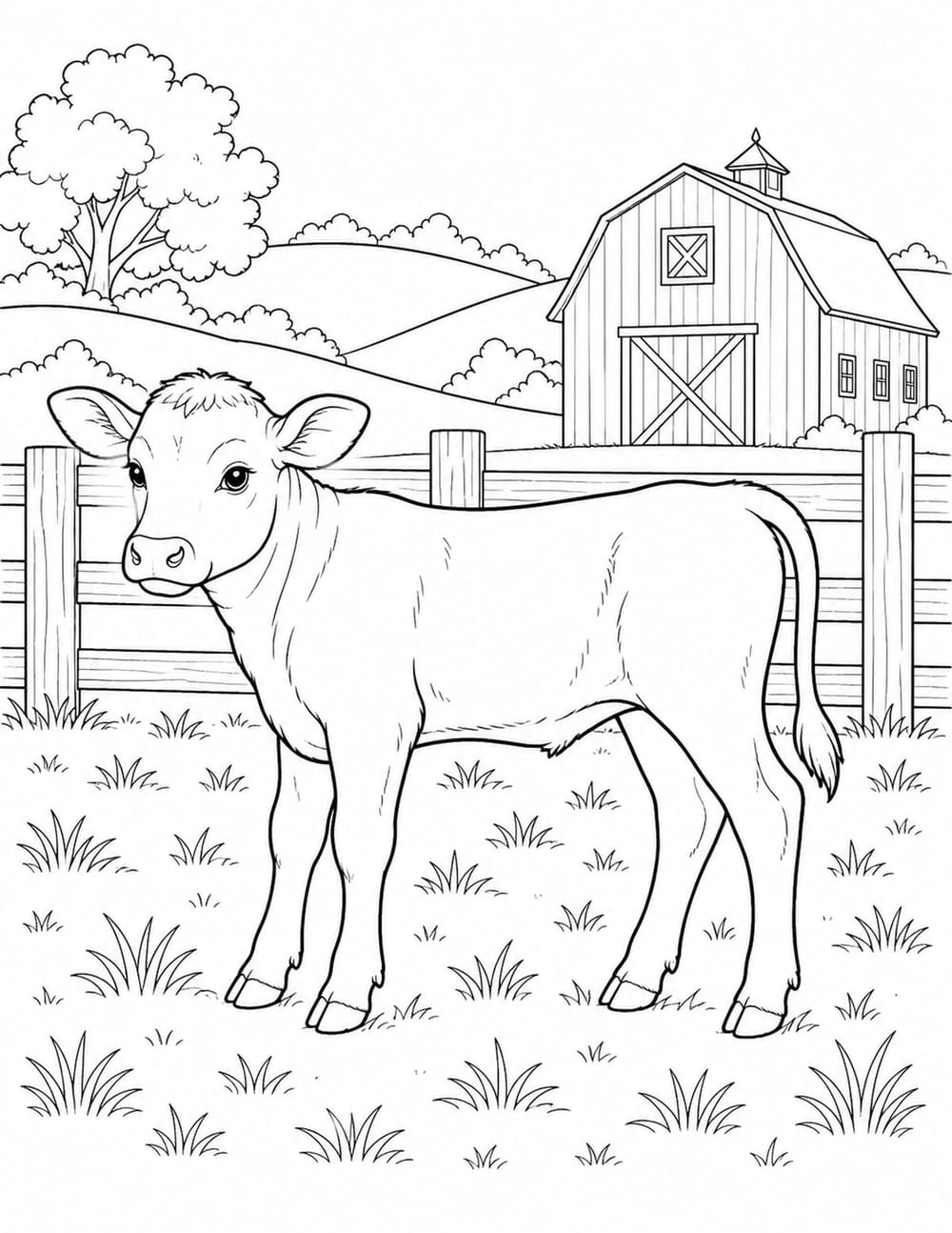 Calf Coloring Page 6 printable preview