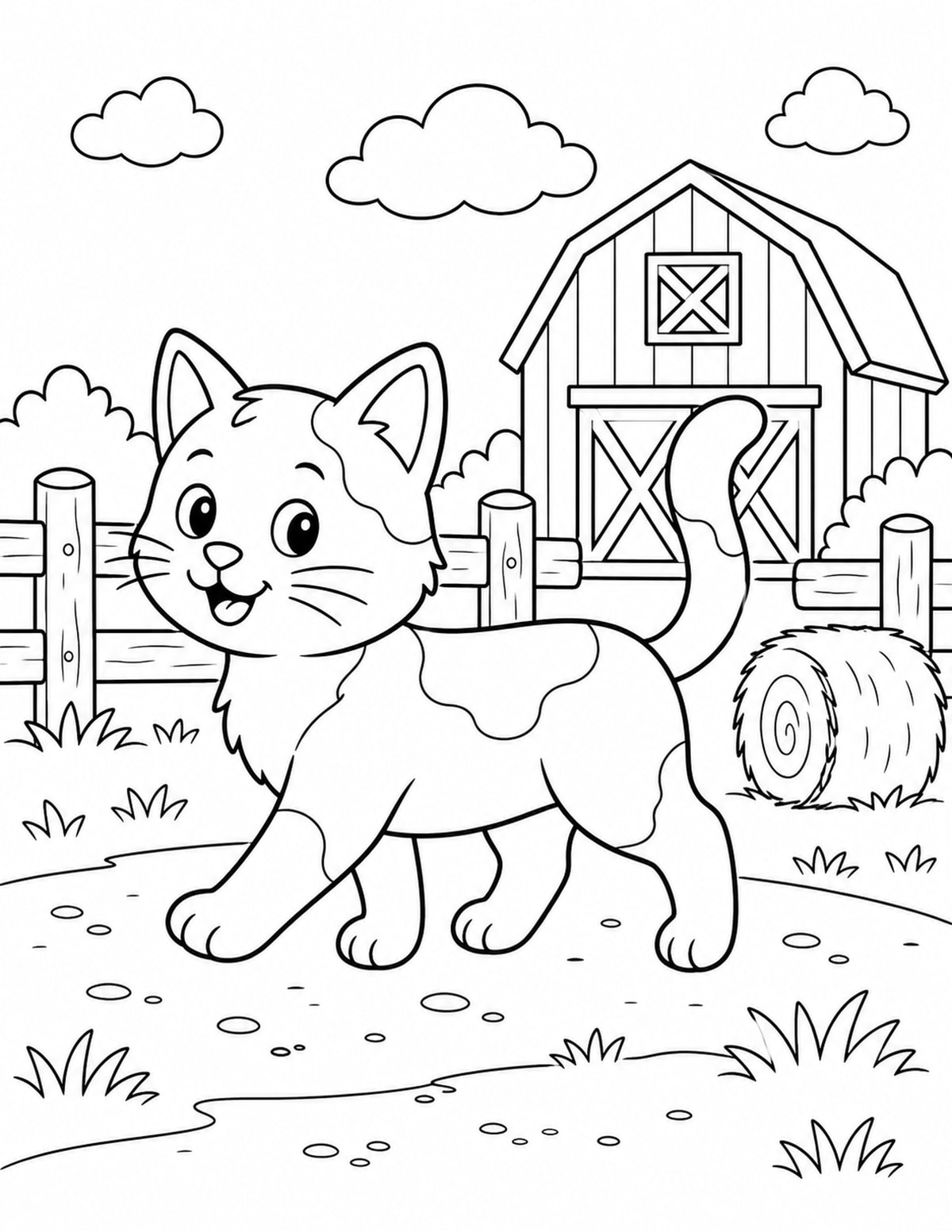 Cat Coloring Page 10 printable preview