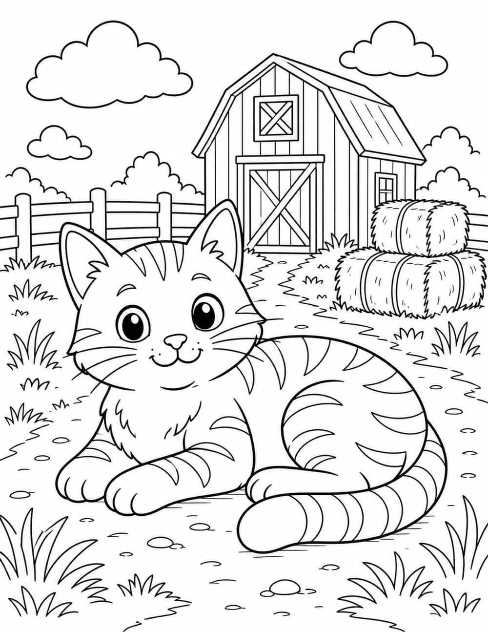 Cat Coloring Page 4 printable preview