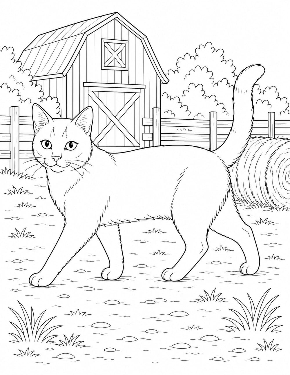 Cat Coloring Page 6 printable preview