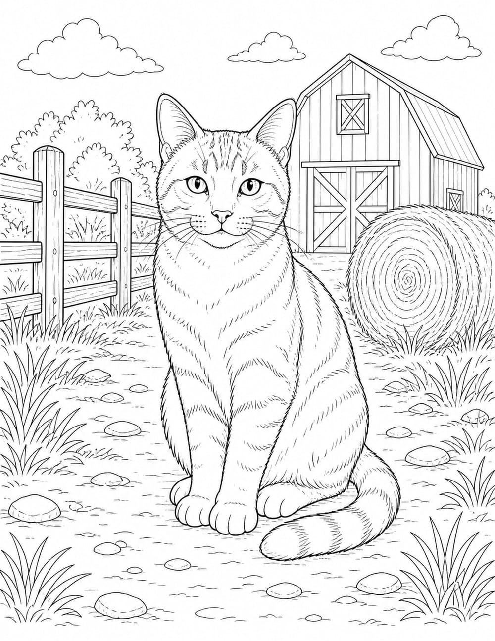 Cat Coloring Page 7 printable preview