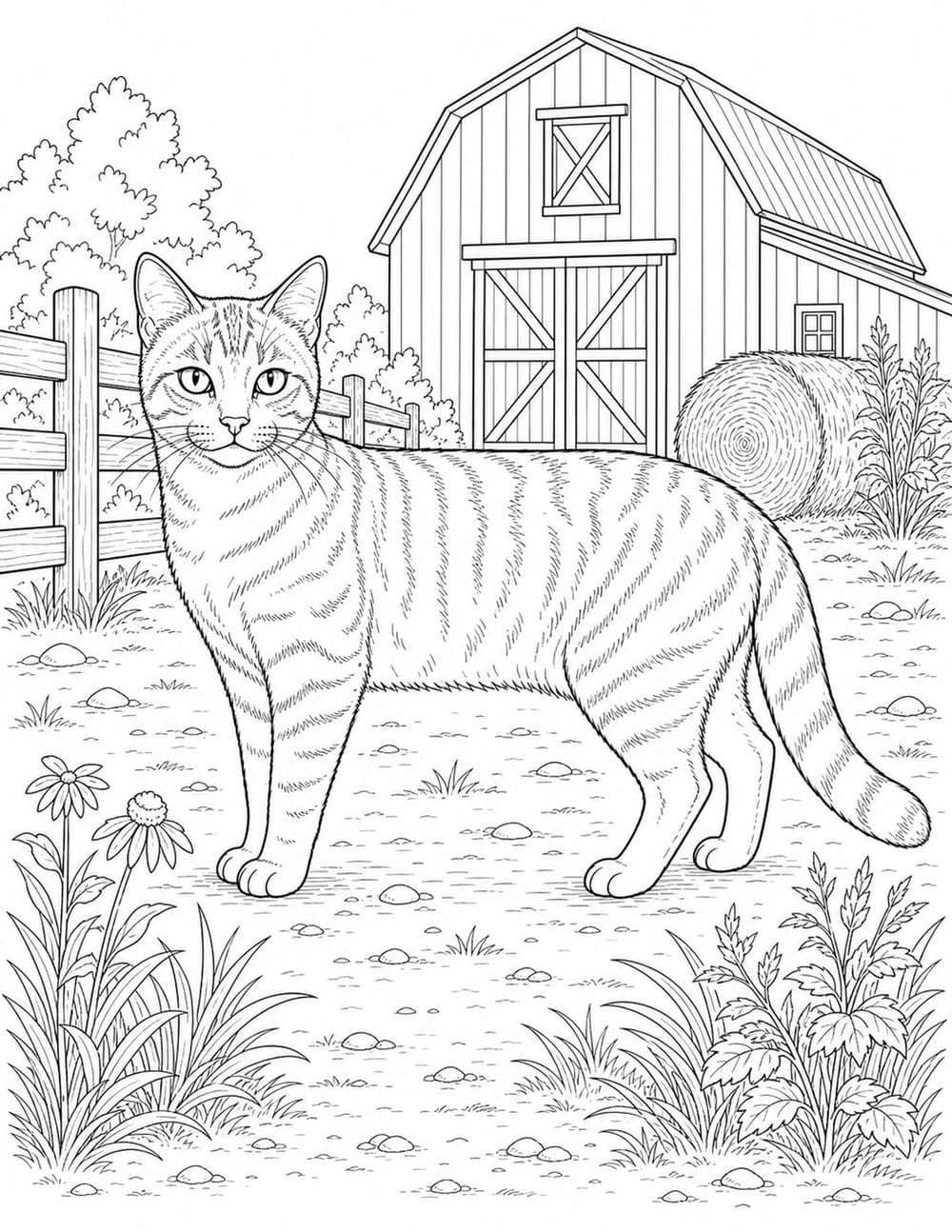 Cat Coloring Page 8 printable preview