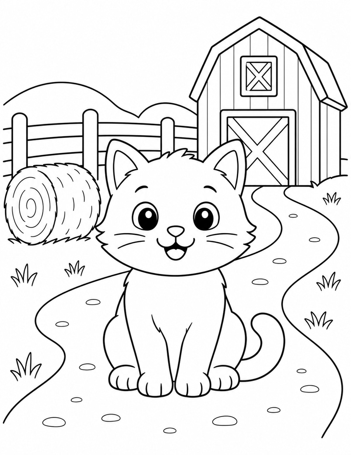 Cat Coloring Page 9 printable preview