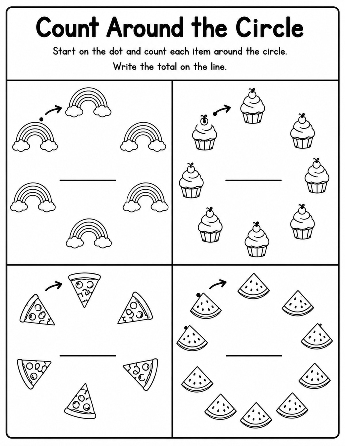 Food Mixed Counting Practice Worksheet printable preview