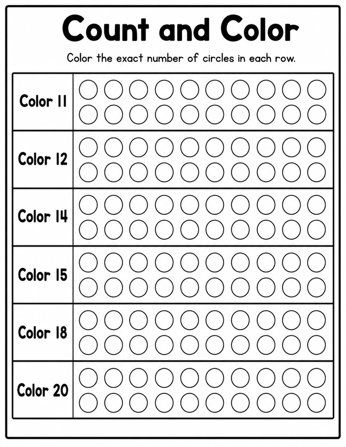 Shapes Count and Color Worksheet printable preview
