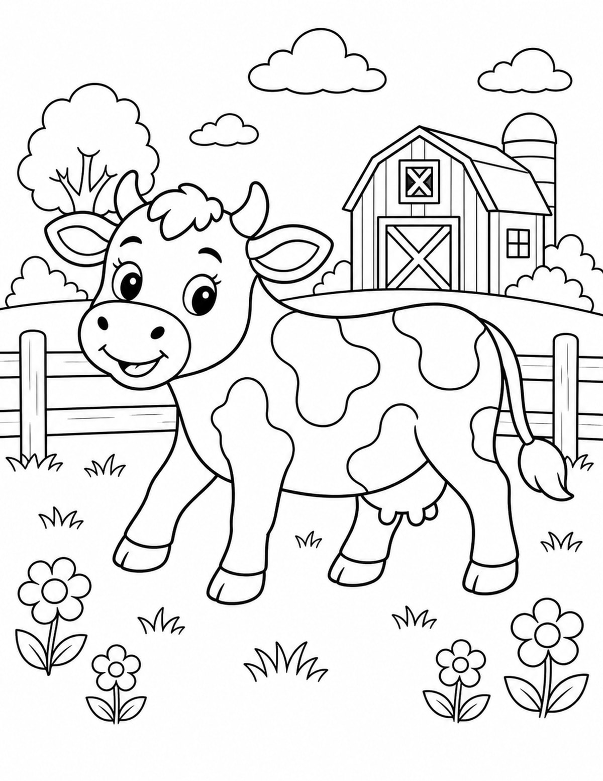 Cow Coloring Page 10 printable preview