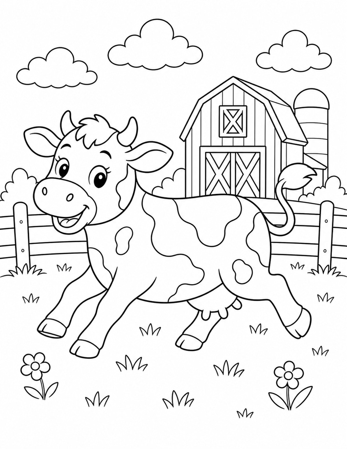 Cow Coloring Page 2 printable preview