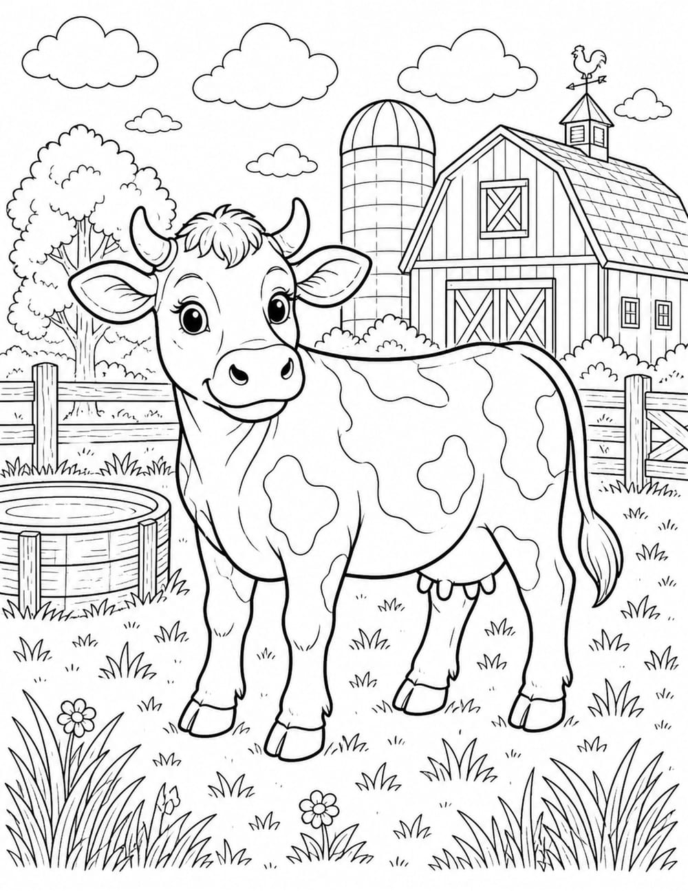 Cow Coloring Page 4 printable preview