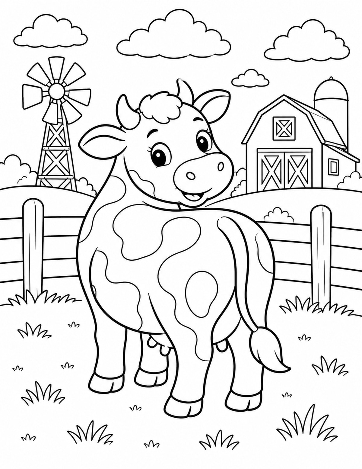 Cow Coloring Page 6 printable preview