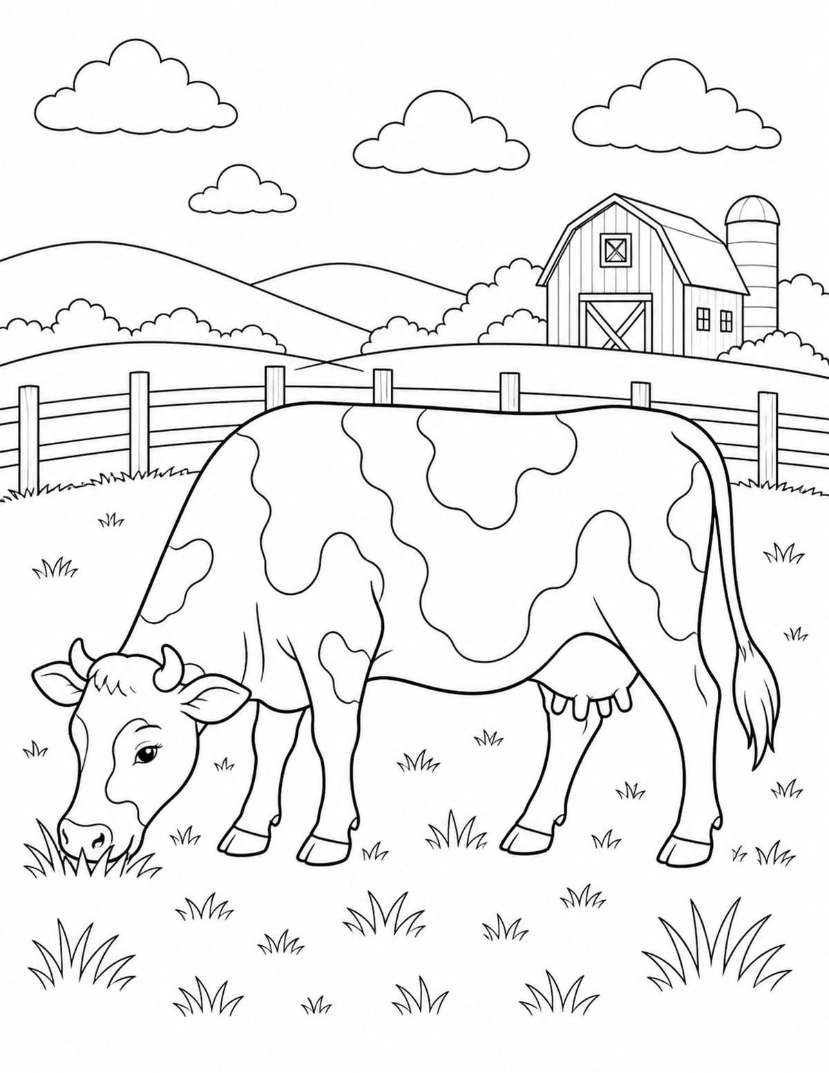 Cow Coloring Page 7 printable preview