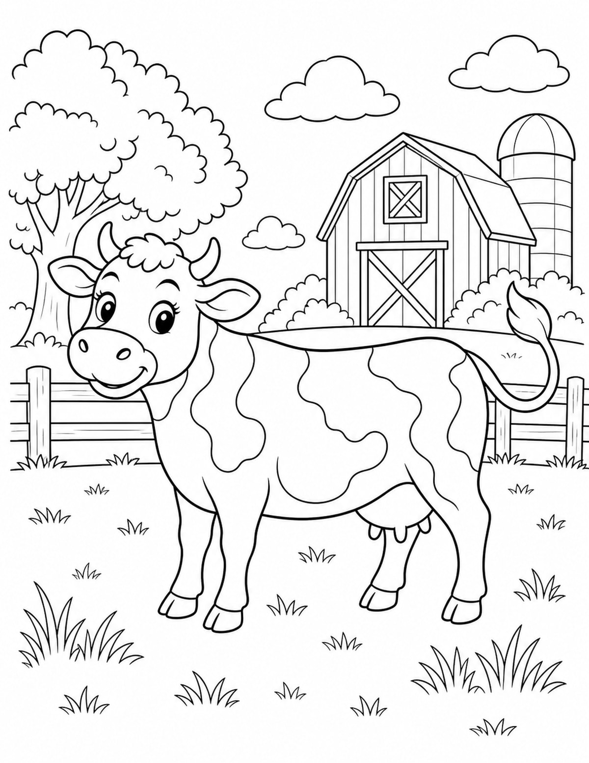 Cow Coloring Page 8 printable preview