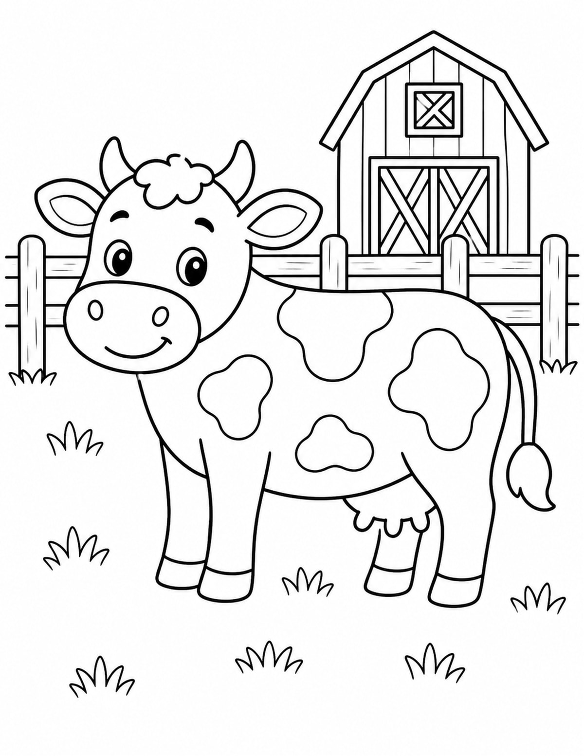 Cow Coloring Page 9 printable preview