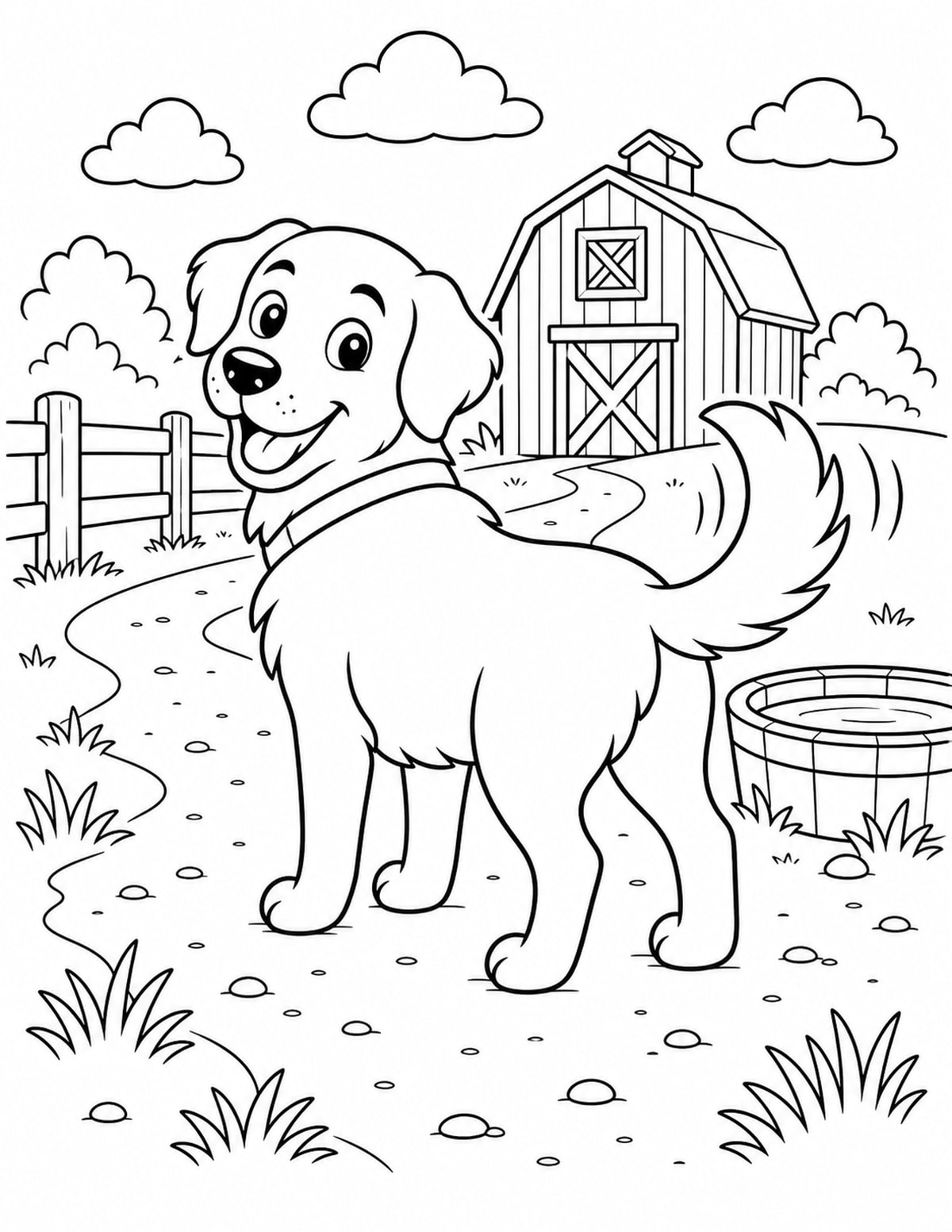 Dog Coloring Page 6 printable preview
