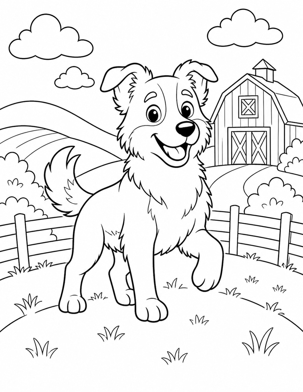 Dog Coloring Page 7 printable preview
