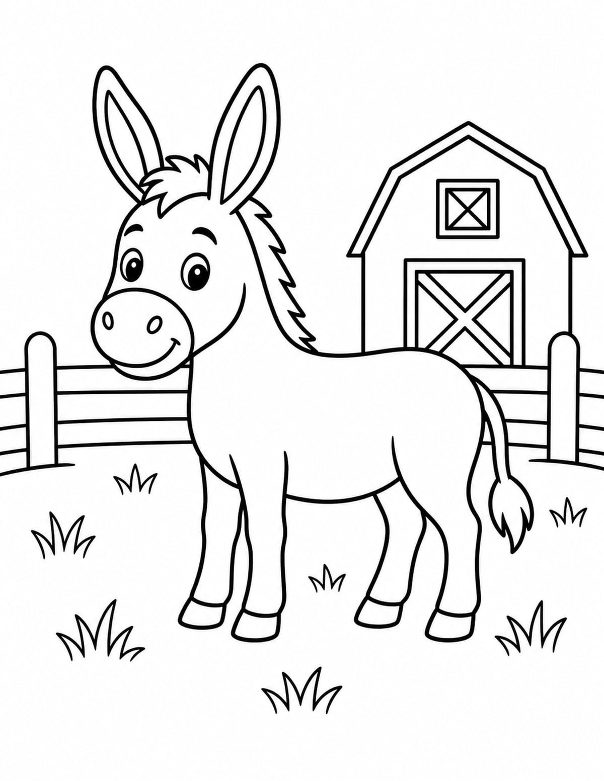 Donkey Coloring Page 10 printable preview