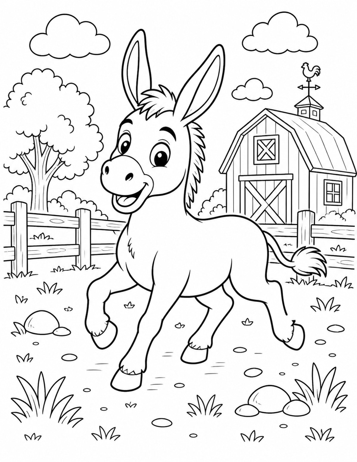 Donkey Coloring Page 5 printable preview