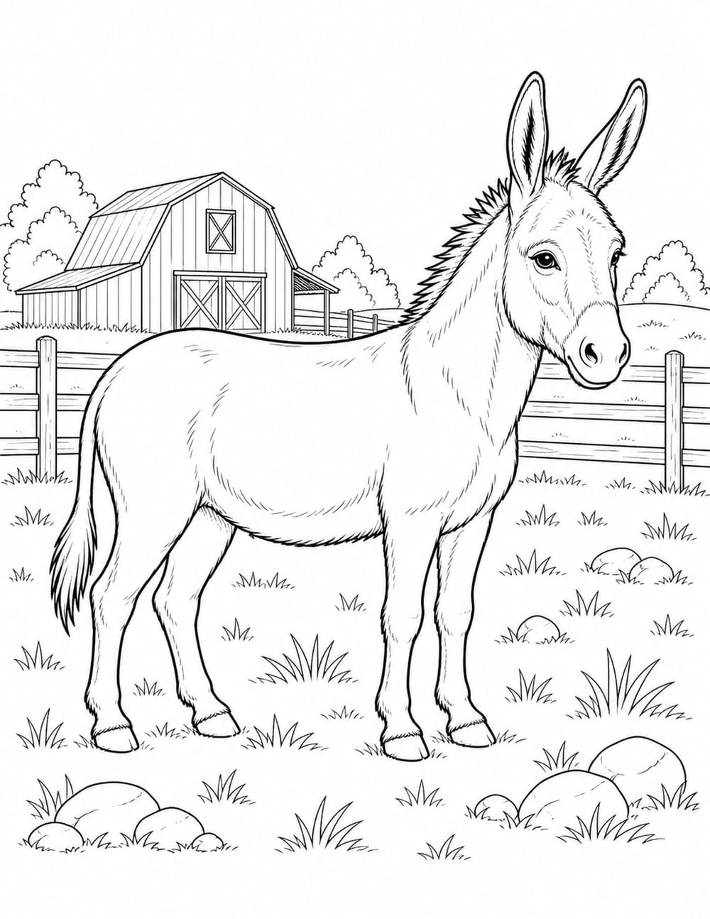 Donkey Coloring Page 9 printable preview