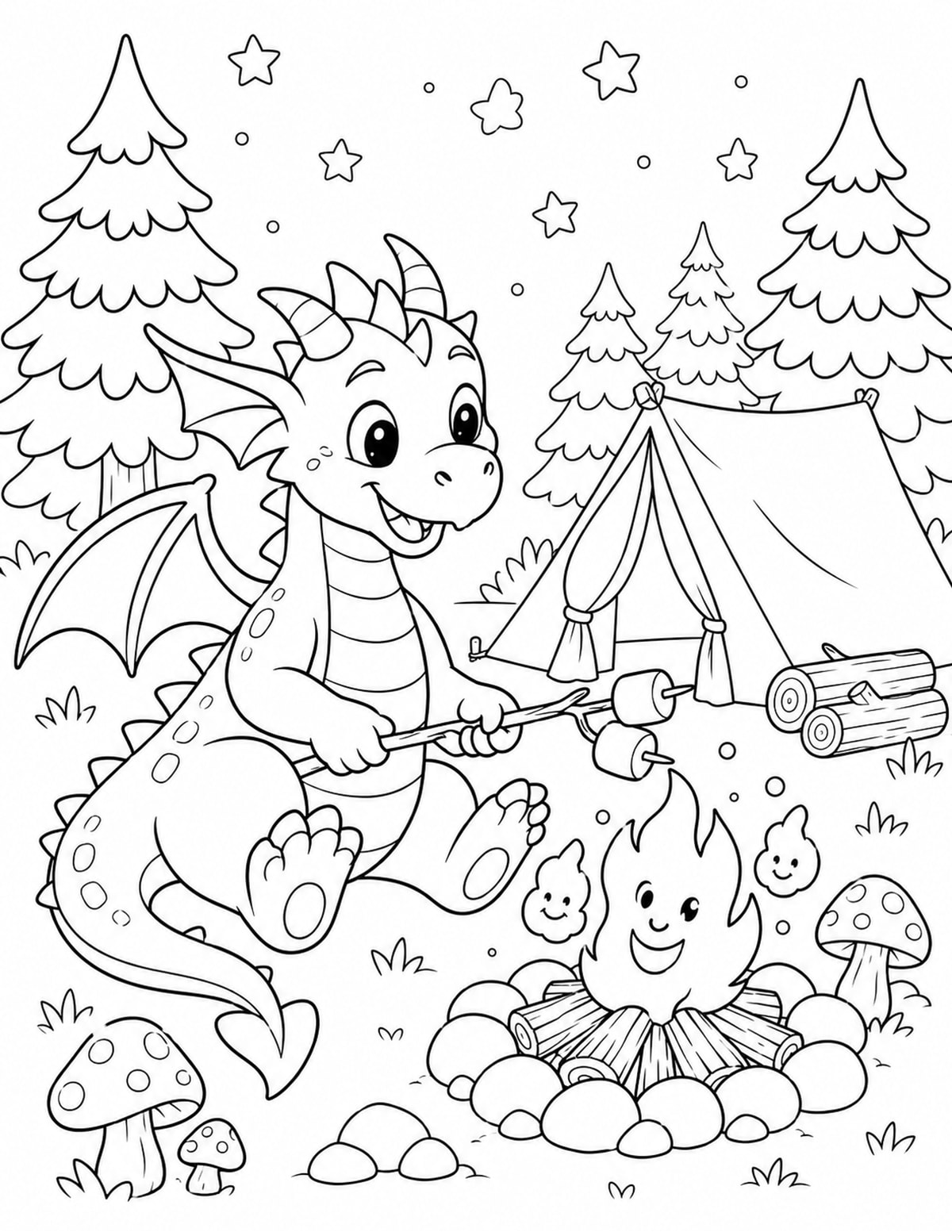 Dragon Roasting Marshmallows printable preview