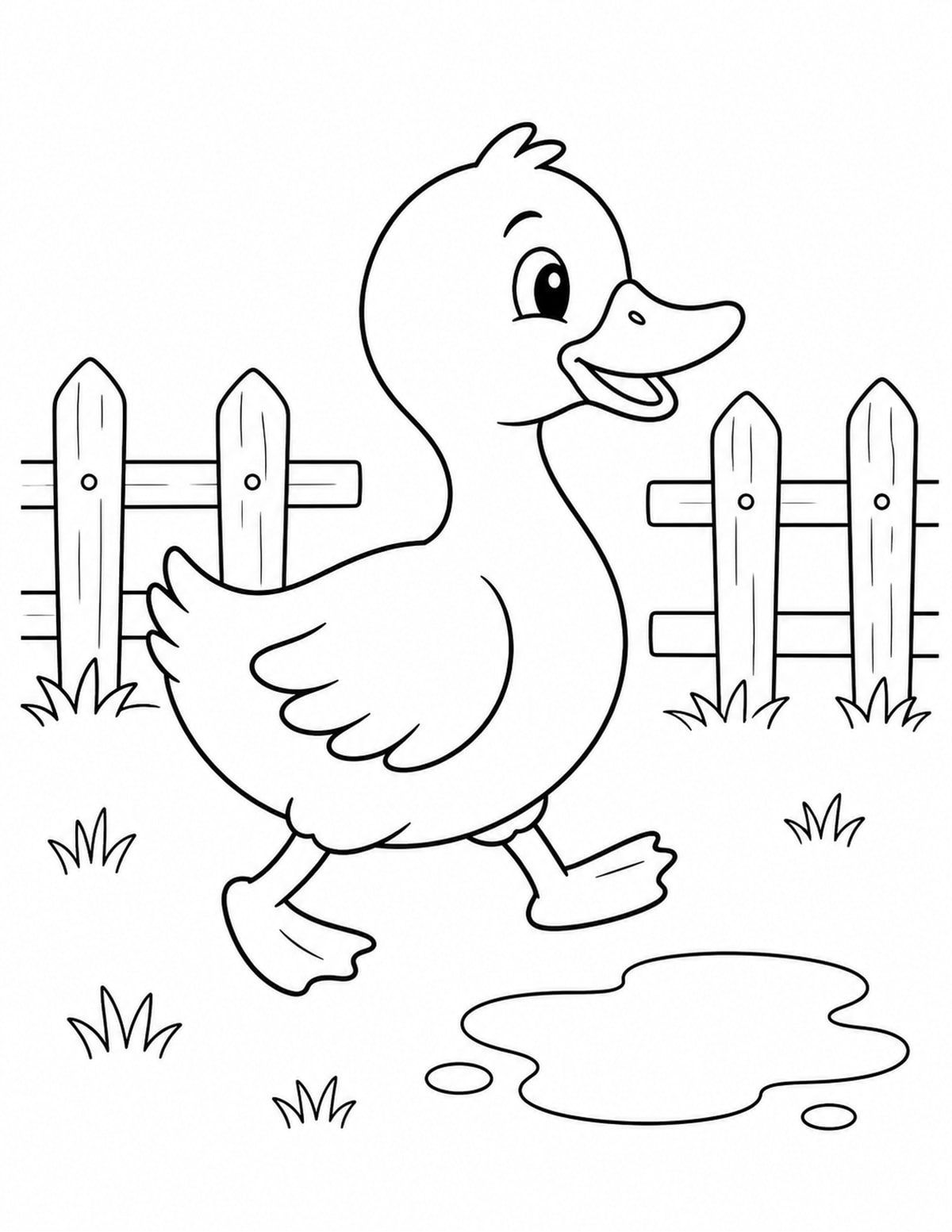 Duck Coloring Page 1 printable preview