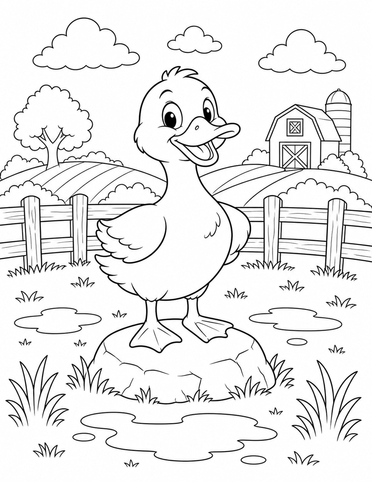 Duck Coloring Page 10 printable preview