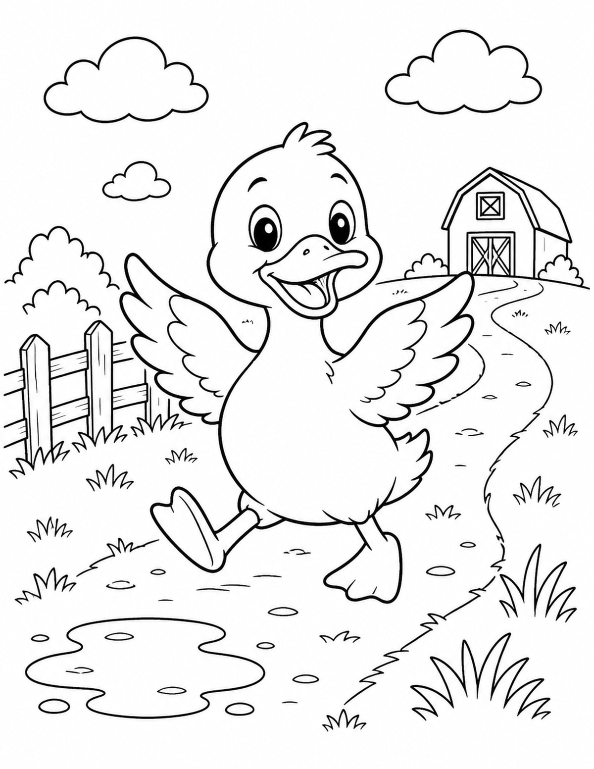 Duck Coloring Page 3 printable preview