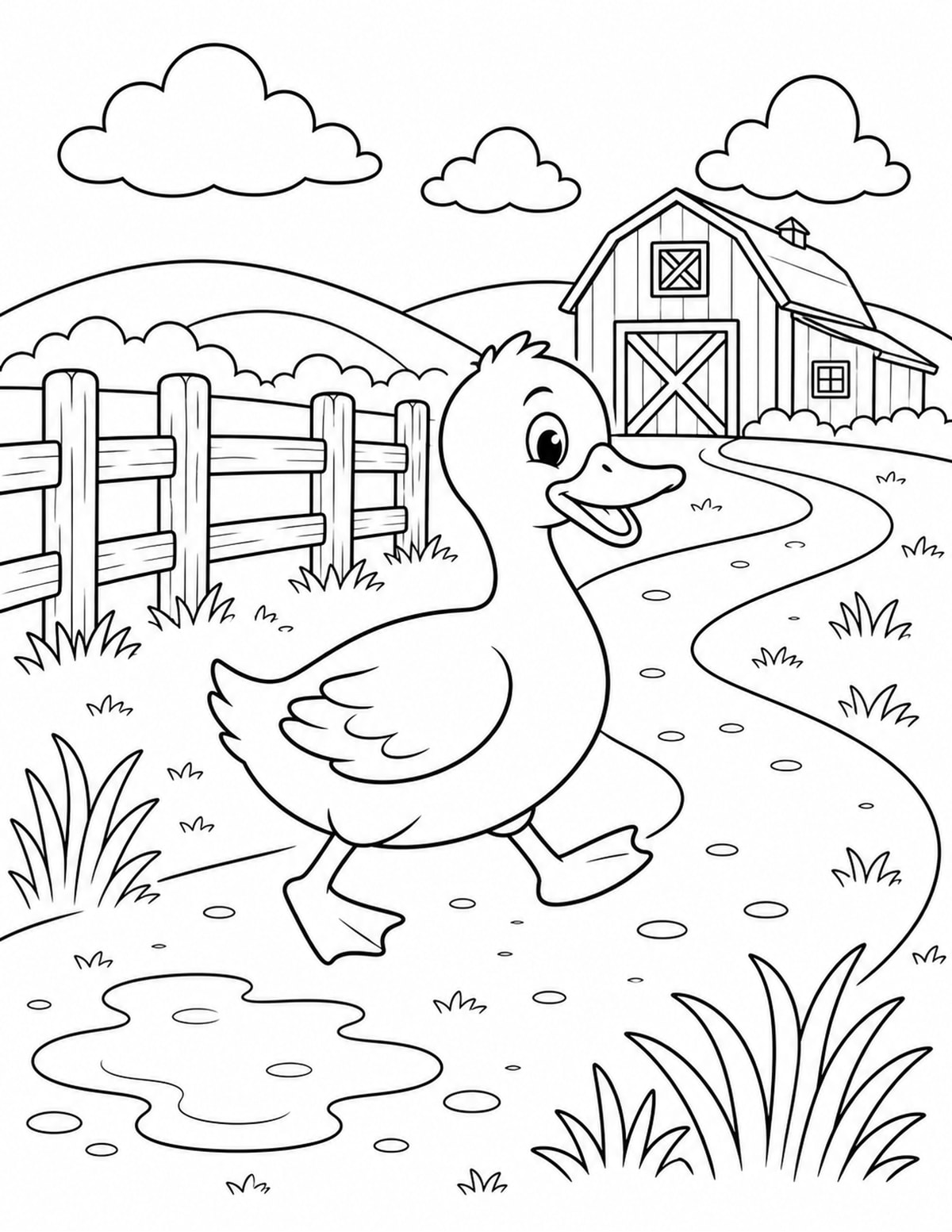Duck Coloring Page 5 printable preview