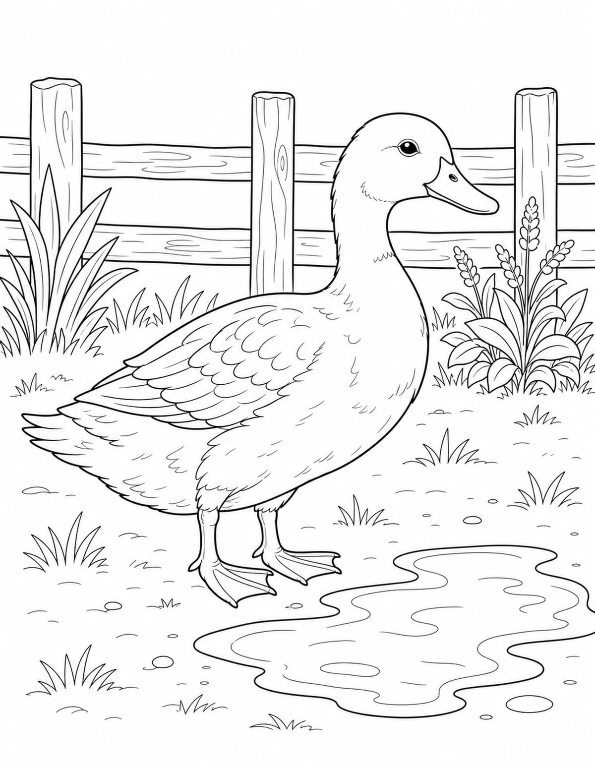 Duck Coloring Page 6 printable preview