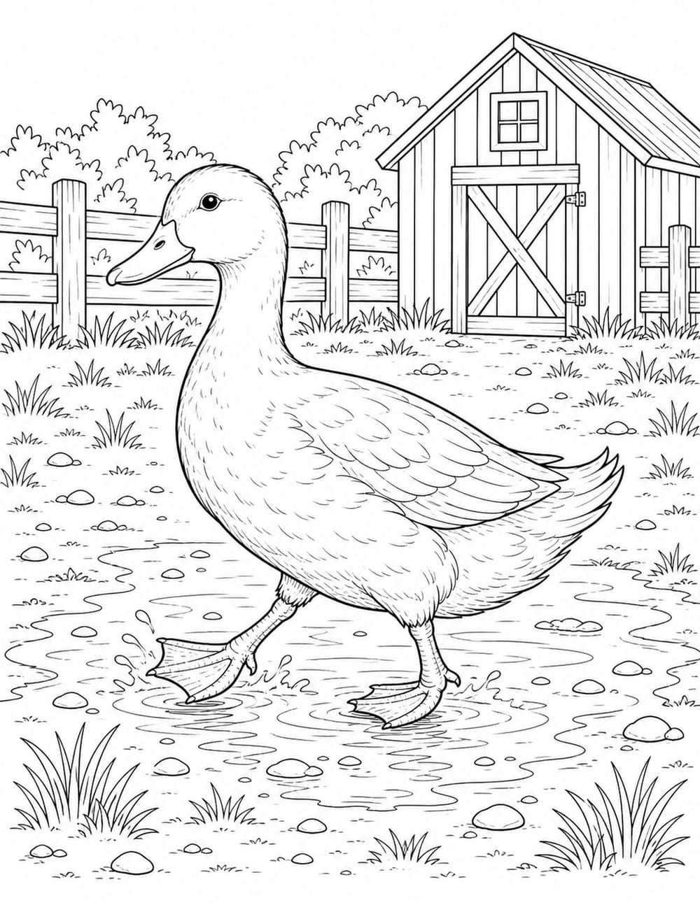 Duck Coloring Page 7 printable preview