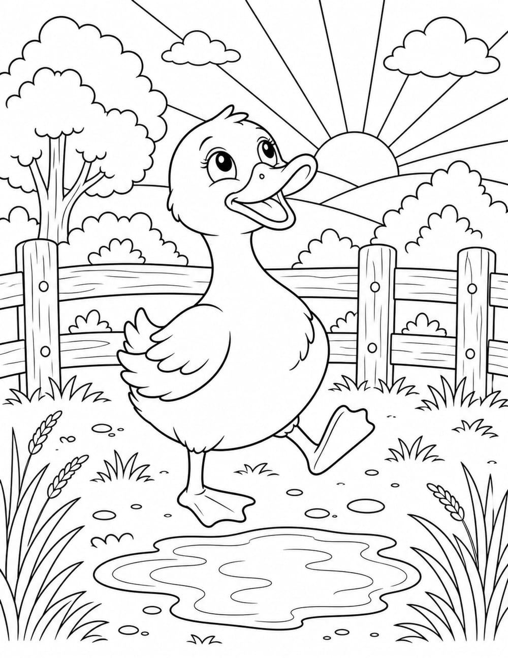 Duck Coloring Page 8 printable preview