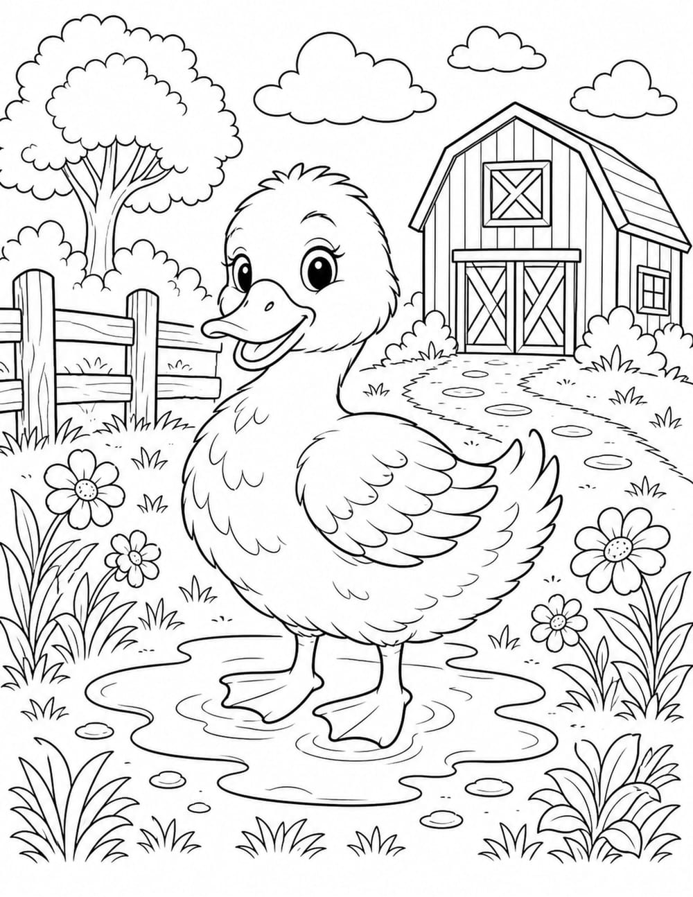 Duck Coloring Page 9 printable preview