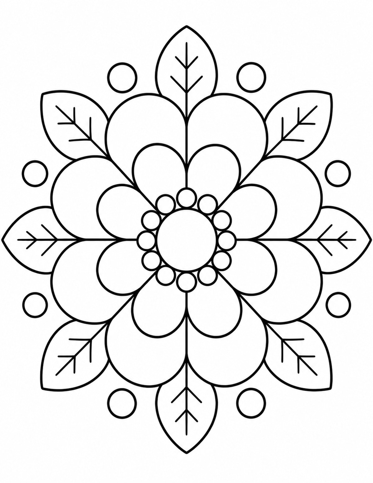 Simple Circle Mandala Coloring Page printable preview
