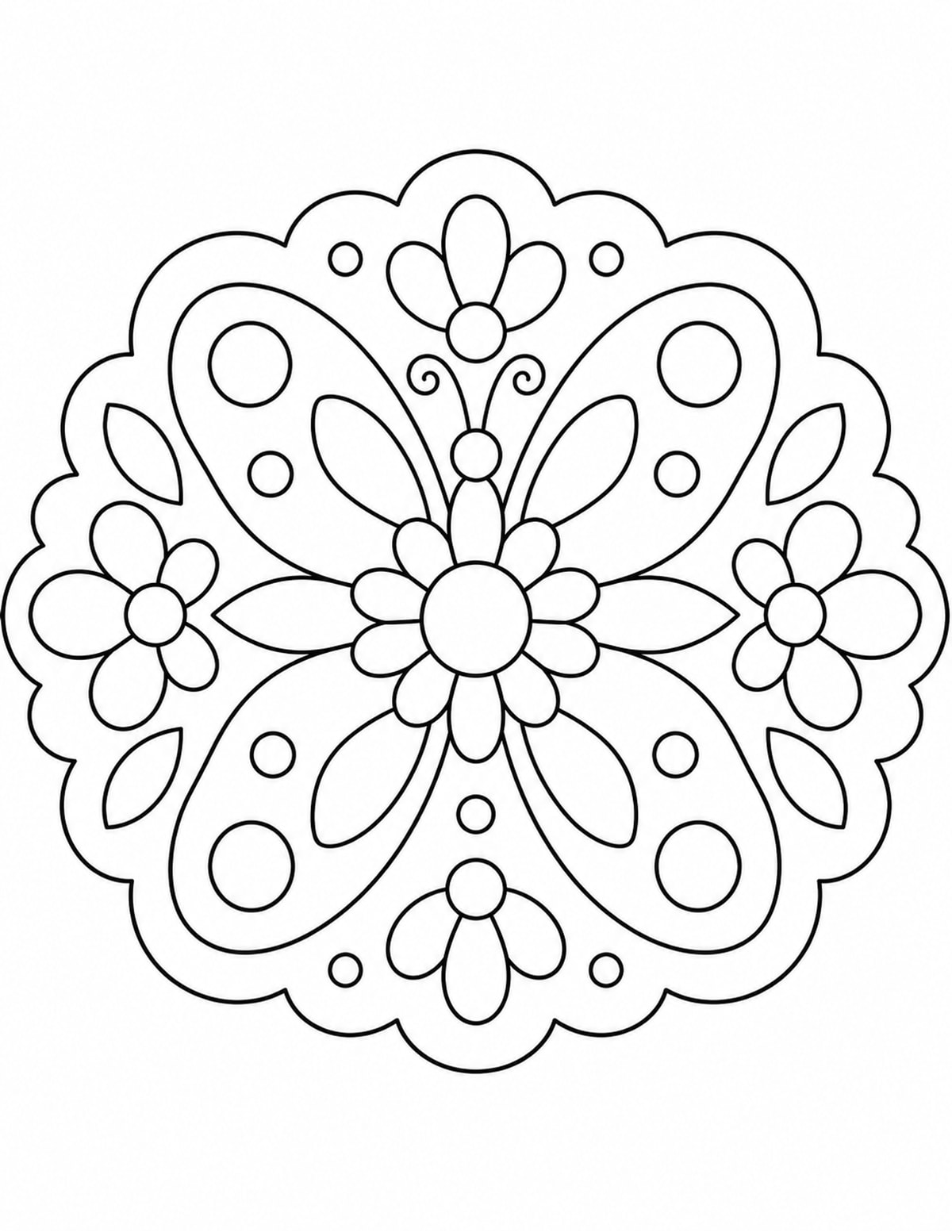 Cloud Rainbow Mandala Coloring Page printable preview
