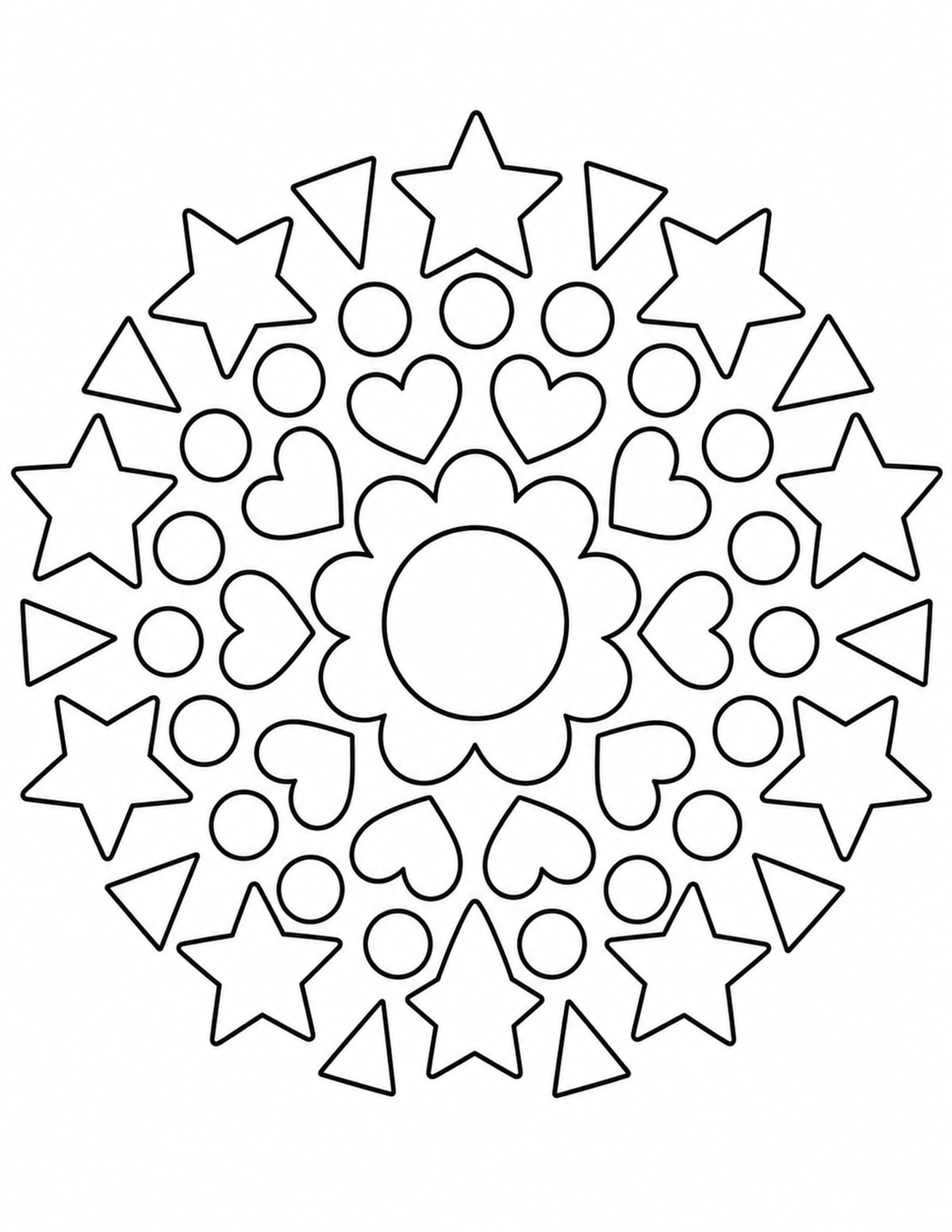 Kids Starburst Mandala Coloring Page printable preview