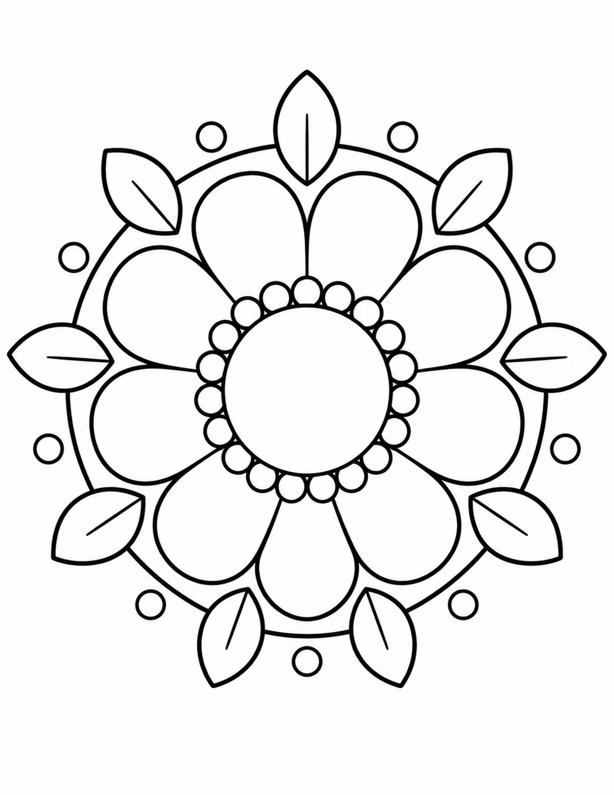Heart Mandala Coloring Page printable preview