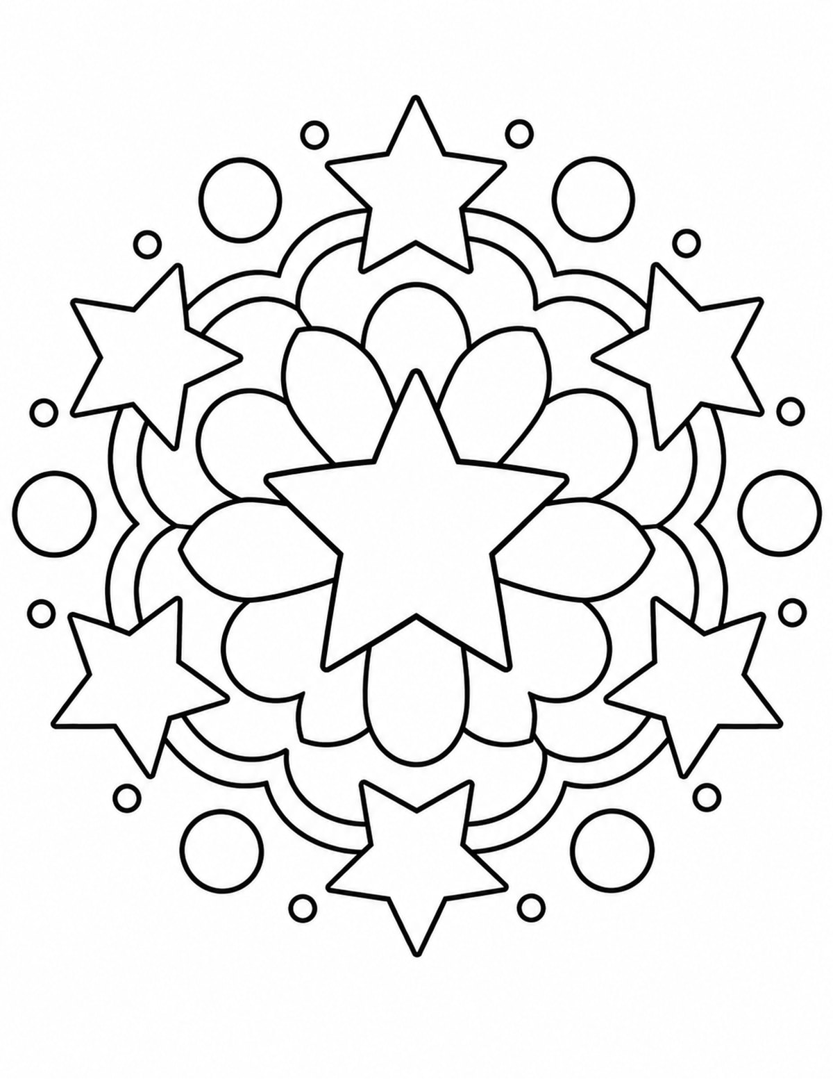 Sun Mandala Coloring Page printable preview