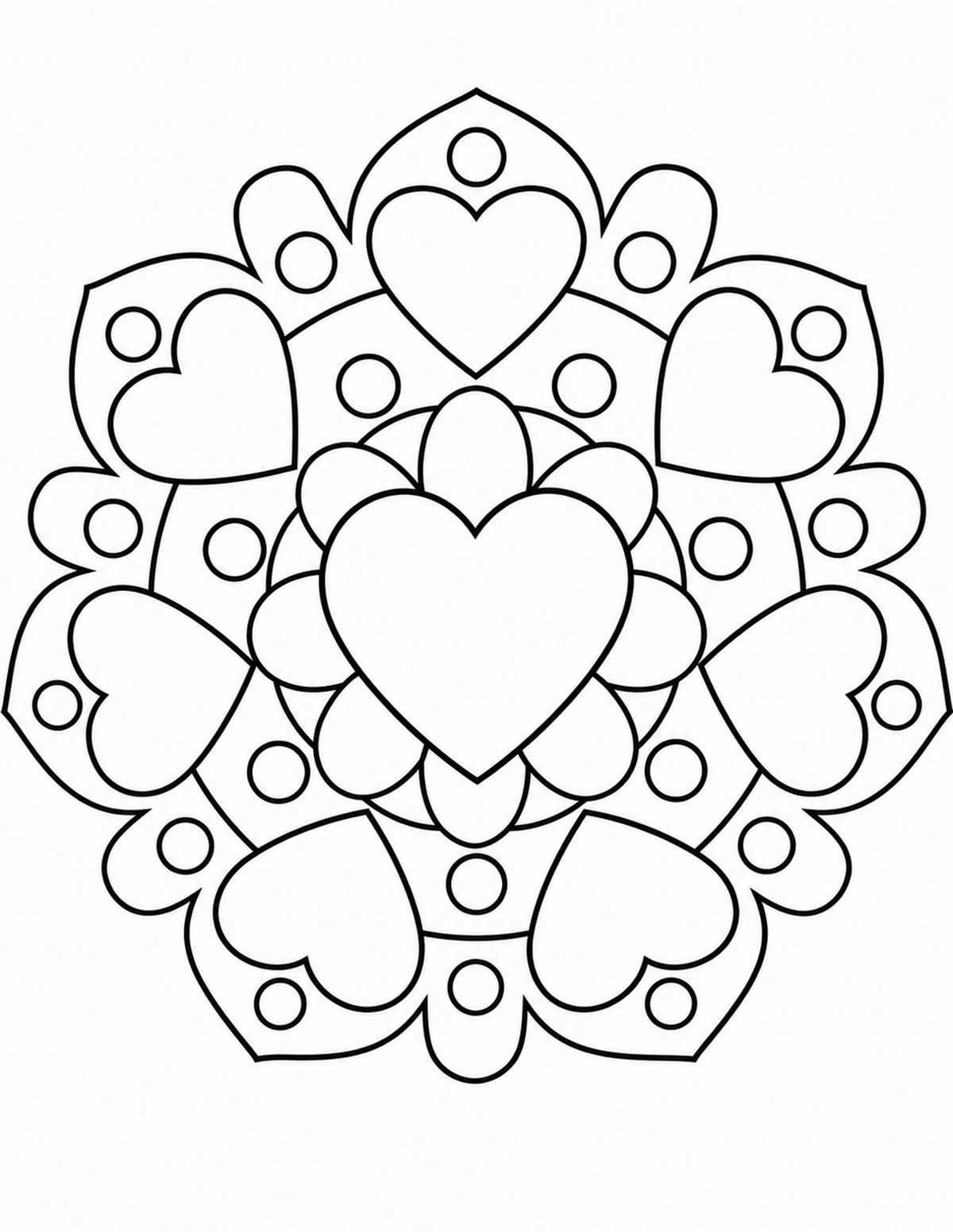 Big Shape Mandala Coloring Page printable preview