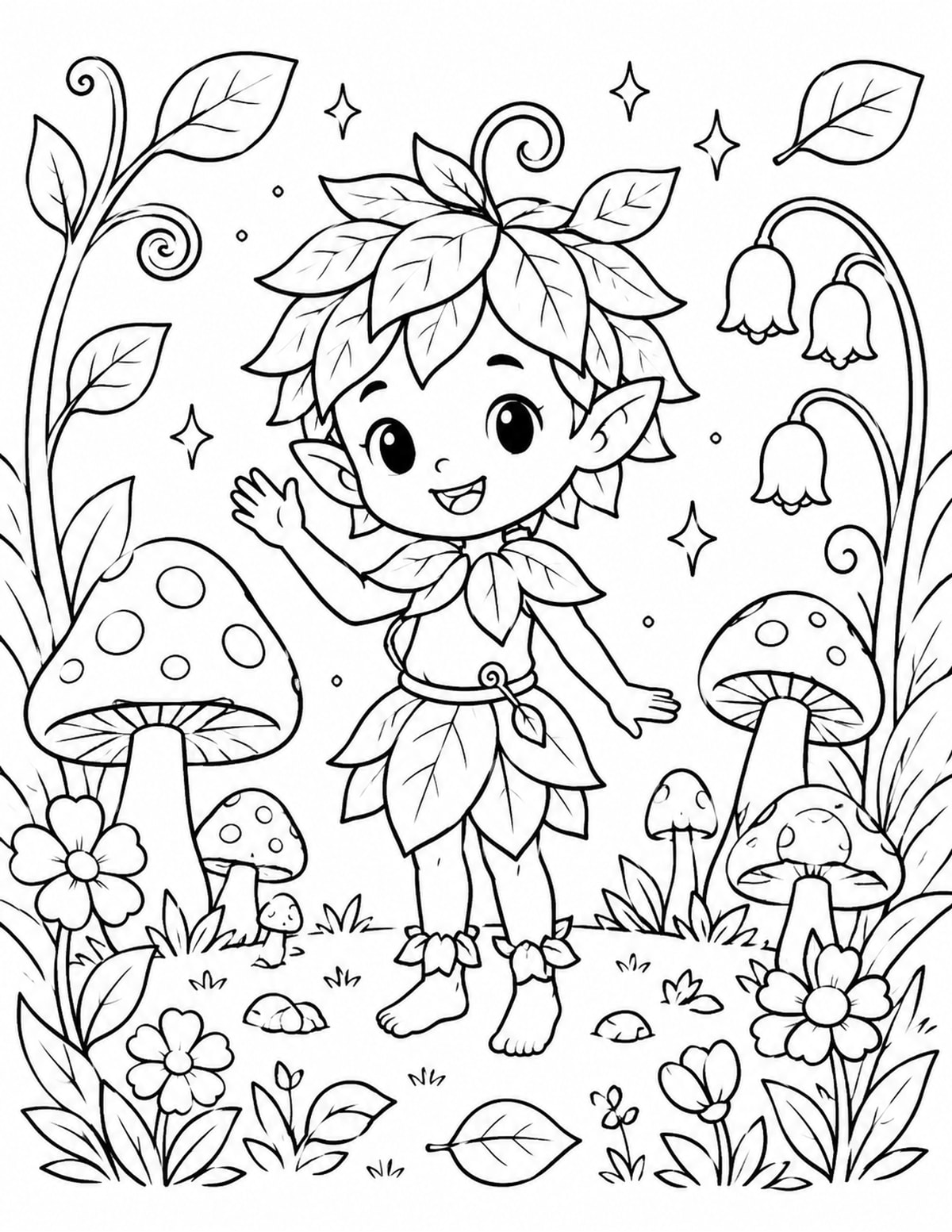 Friendly Woodland Sprite printable preview