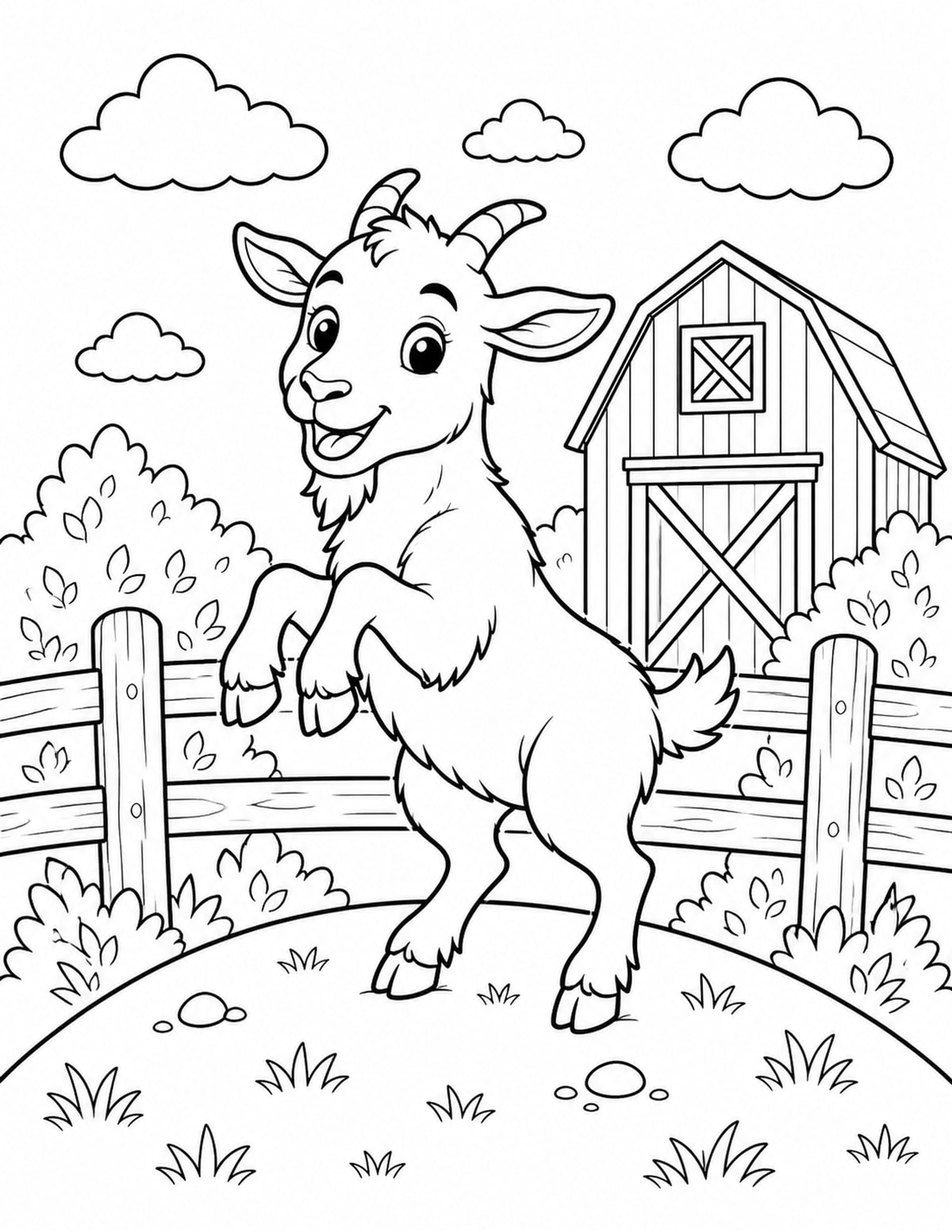 Goat Coloring Page 1 printable preview