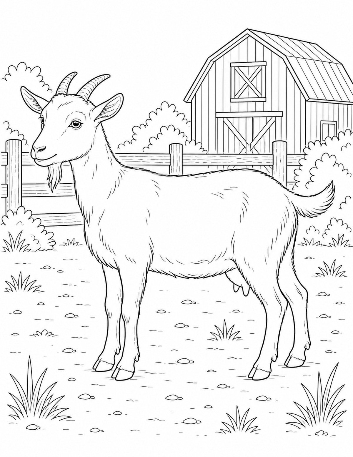Goat Coloring Page 2 printable preview