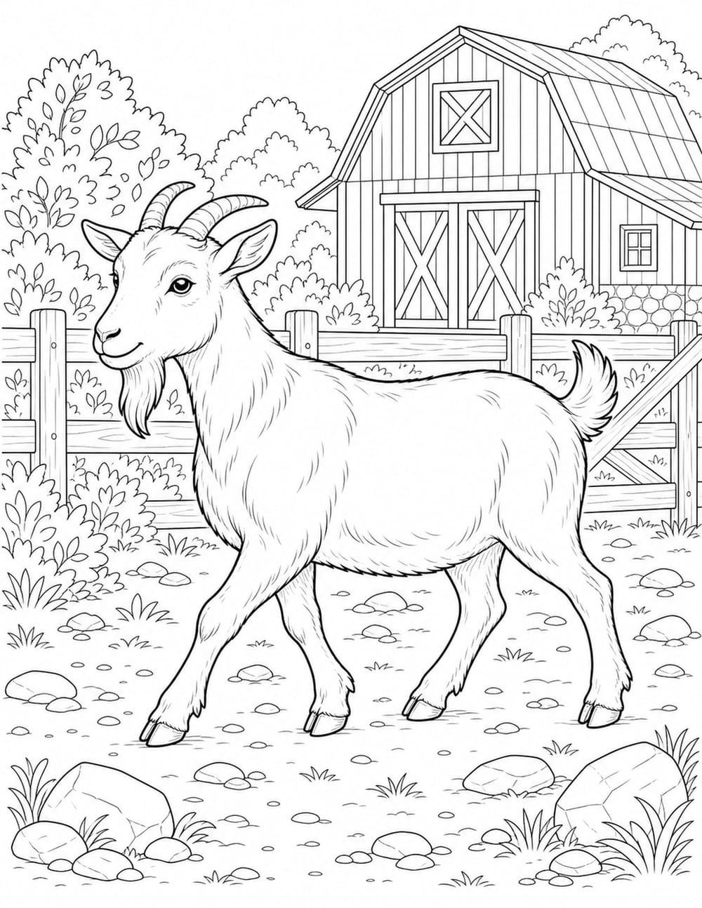 Goat Coloring Page 3 printable preview