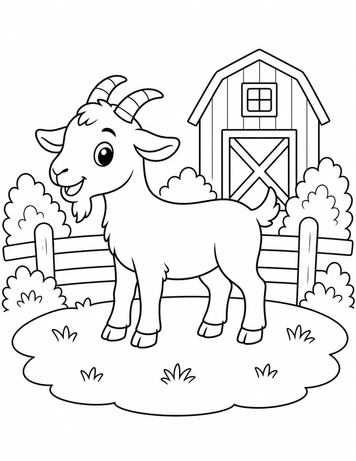 Goat Coloring Page 4 printable preview