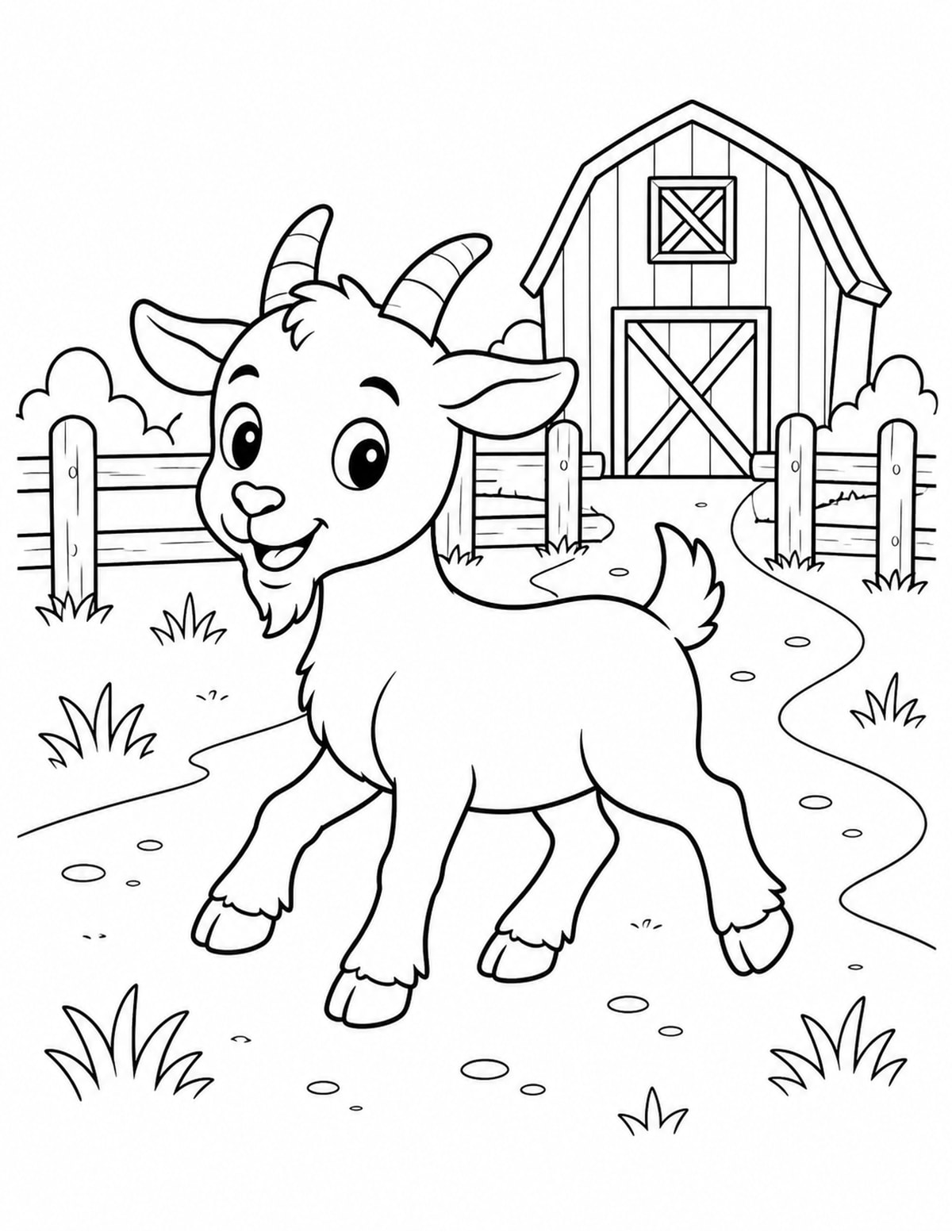 Goat Coloring Page 5 printable preview
