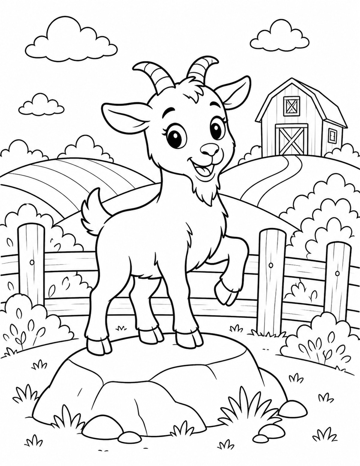 Goat Coloring Page 6 printable preview