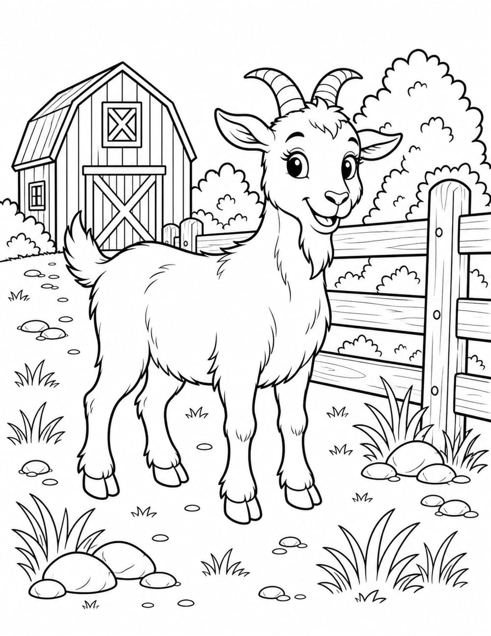 Goat Coloring Page 8 printable preview