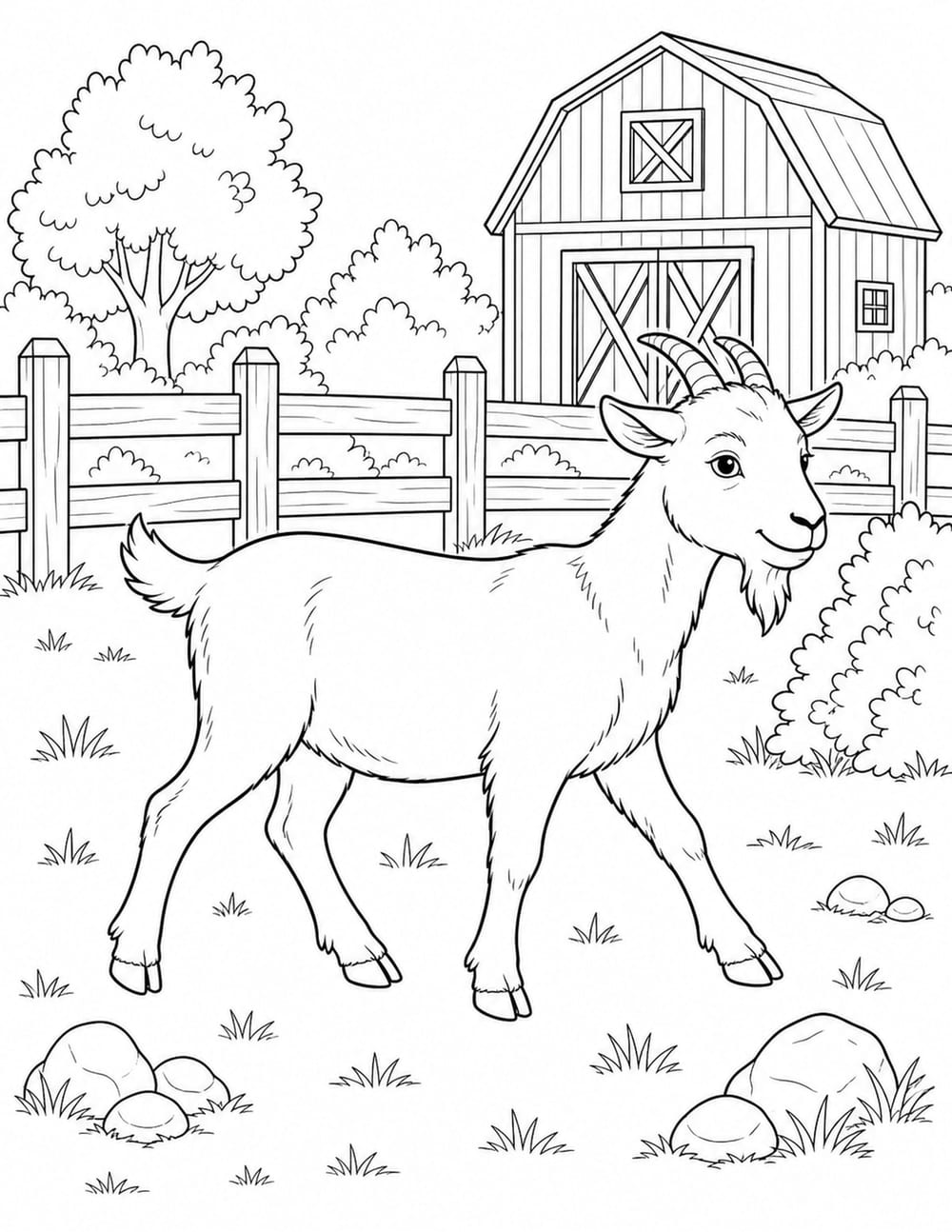 Goat Coloring Page 9 printable preview