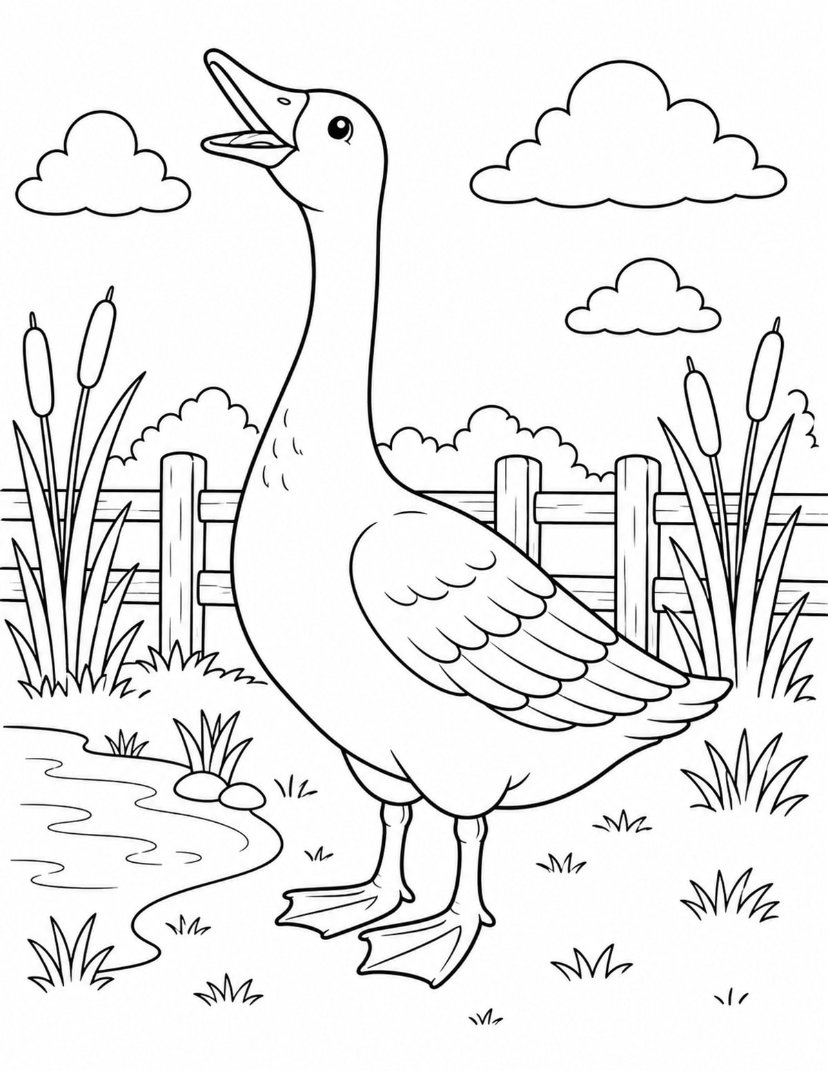 Goose Coloring Page 4 printable preview
